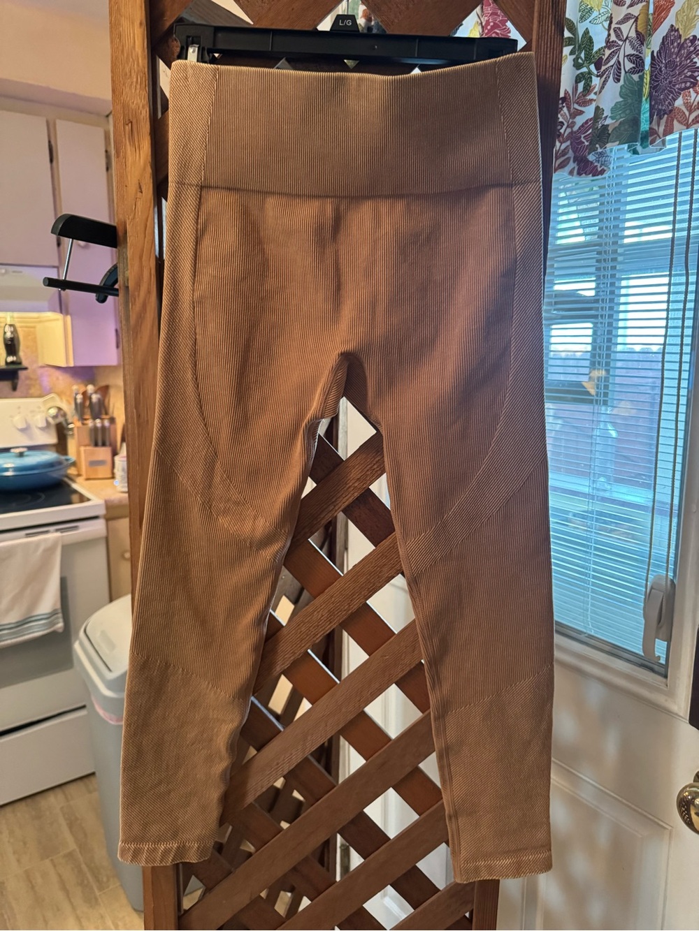 JoyLab Ribbed High-Waist Skirt Leggings in Brown